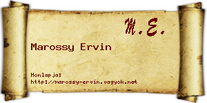 Marossy Ervin névjegykártya